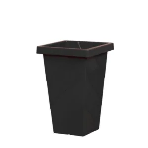 VASO QUADRADO COLUNA P PRETO 13LTS (6PÇS)-PLASNEW