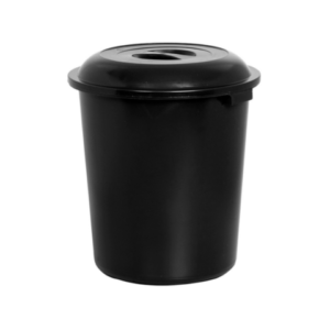 CESTO FECHADO PRETO C/TP PRETA 27LTS (6PÇS)-PLASNEW