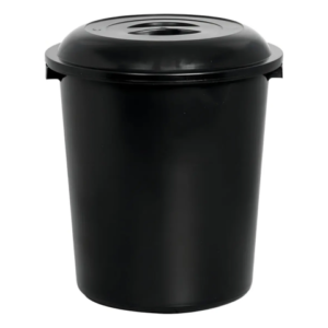CESTO FECHADO PRETO C/TP PRETA 97LTS (3PÇS)-PLASNEW