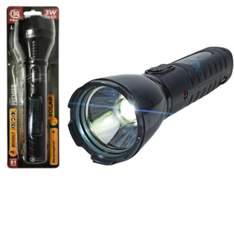 LANTERNA DE LED 3W BIVOLT/SOLAR/RECARREGÁVEL (6PÇS)-SQ QUALIDADE