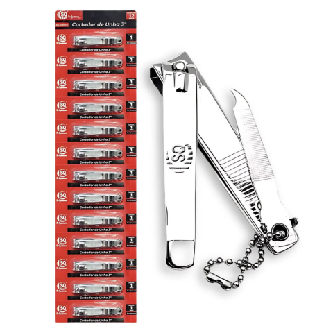 CORTADOR DE UNHA 3″ GRANDE C/12 (3CART)-SQ QUALIDADE