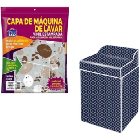 CAPA DE MÁQUINA DE LAVAR VINIL ESTAMPADA G (6PÇS)-PLASTLEO