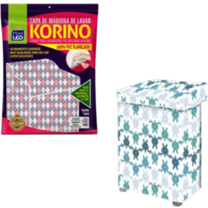 CAPA DE MÁQUINA LAVAR FLANELADA KORINO ESTAMPADA M (6PÇS)-PLASTLEO