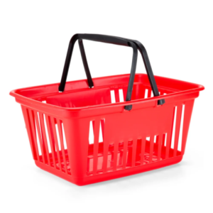 CESTA P/MERCADO VERMELHA C/ALÇA 21,4LTS (6PÇS)-PLASNEW