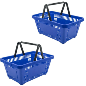 CESTA P/MERCADO AZUL C/ALÇA 21,4LTS (6PÇS)-PLASNEW