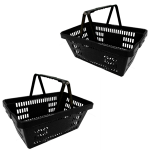 CESTA DE MERCADO GRANDE PRETA C/ALÇA 21,4LTS (6PÇS)-PLASNEW