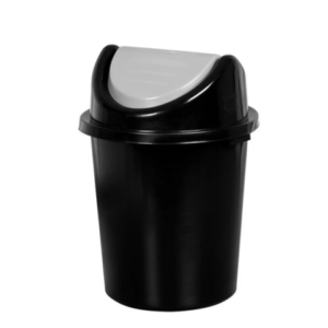 CESTO FECHADO C/TP BASCULANTE 60LTS PRETO (6PÇS)-PLASNEW