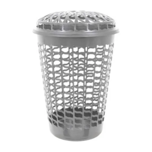 CESTO TELADO C/TAMPA 56LTS CINZA (6PÇS)-PLASNEW
