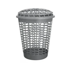 CESTO TELADO CINZA C/TAMPA 30LTS (6PÇS)-PLASNEW