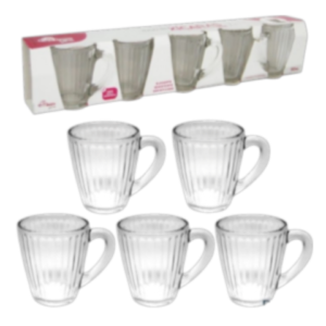 JG.XÍCARAS DE VIDRO P/CAFÉ 90ML PRINCE LINES C/5 (6JGS)-INGA