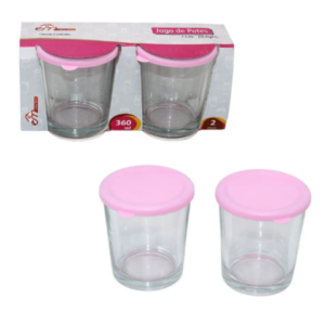 JG.POTES DE VIDRO 360ML C/TAMPA C/2 (6JGS)-INGA