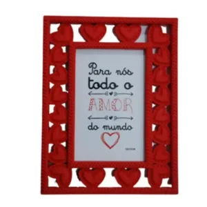 PORTA RETRATO PLÁSTICO CORAÇÕES 10CMX15CM (12PÇS)-JAVICK