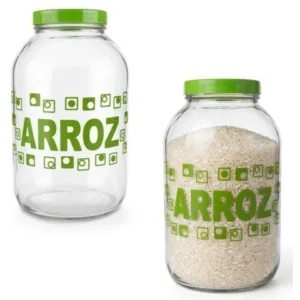 POTE DE VIDRO P/MANTIMENTO ARROZ 3LTS (8PÇS)-LMX PET