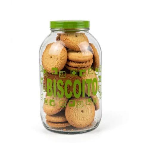 POTE DE VIDRO P/BISCOITO 3LTS (8PÇS)-LMX PET