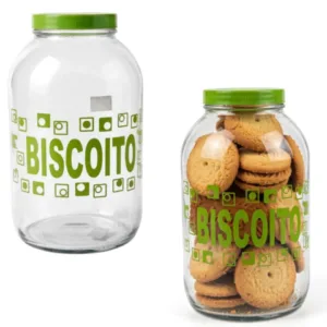 POTE DE VIDRO P/BISCOITO 3LTS (8PÇS)-LMX PET
