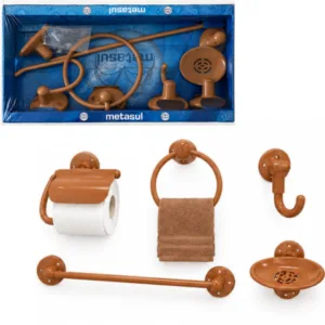 KIT ACESSÓRIOS BANHEIRO SOFT CARAMELO (6KITS)-METASUL
