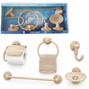 KIT ACESSÓRIOS BANHEIRO SOFT BEGE (6KITS)-METASUL
