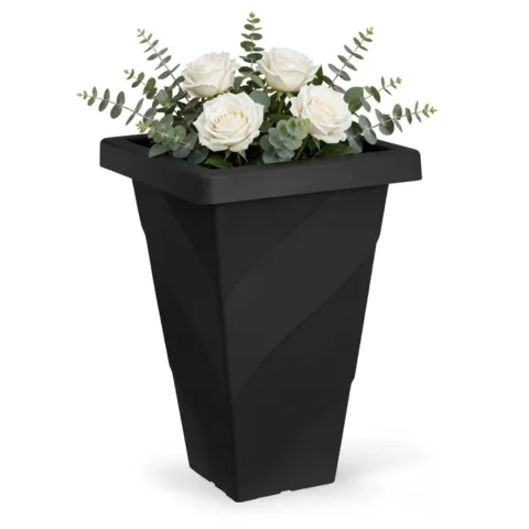 VASO ROMA QUADRADO GRANDE PRETO 20,0LTS (3PÇS)-INJEPLASTEC
