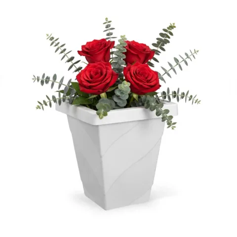 VASO ROMA QUADRADO PEQUENO MÁRMORE 10,0LTS (6PÇS)-INJEPLASTEC