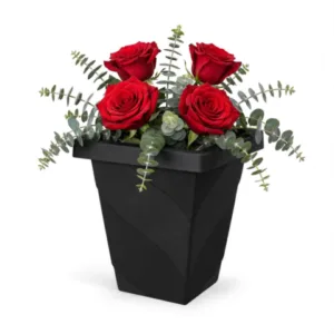 VASO ROMA QUADRADO PEQUENO PRETO 10,0LTS (6PÇS)-INJEPLASTEC
