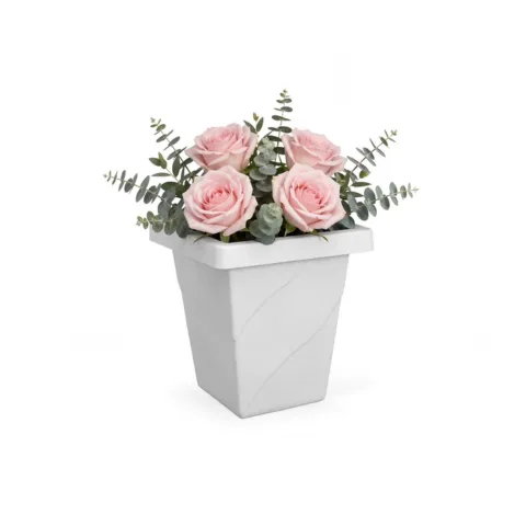 VASO ROMA QUADRADO MINI MÁRMORE 2,5LTS (12PÇS)-INJEPLASTEC