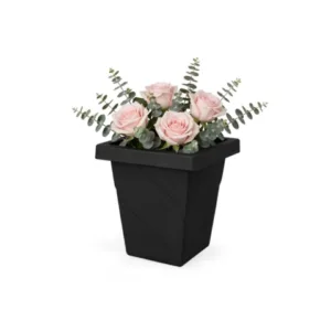 VASO ROMA QUADRADO MINI PRETO 2,5LTS (12PÇS)-INJEPLASTEC