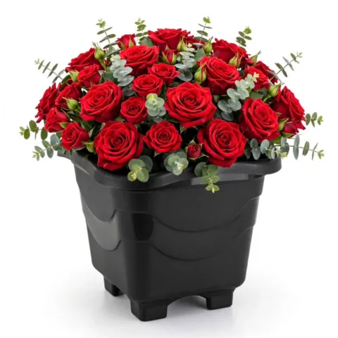 VASO QUADRADO EXTRA GRANDE PRETO 30LTS (3PÇS)-INJEPLASTEC