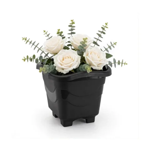 VASO QUADRADO MÉDIO PRETO 5,6LTS (12PÇS)-INJEPLASTEC