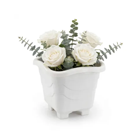 VASO QUADRADO MÉDIO MÁRMORE 5,6LTS (12PÇS)-INJEPLASTEC