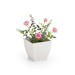 VASO CACHEPO RATTAN M2 QUAD.BRANCO (12PÇS)-INJEPLASTEC