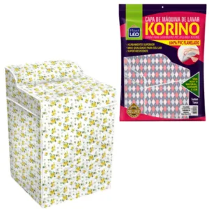 CAPA DE MÁQUINA LAVAR FLANELADA KORINO ESTAMPADA M (6PÇS)-PLASTLEO