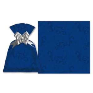 SAQ. P/PRESENTE 30X45 C/50UN ARABESCO BLUE METALIZADO-GALA