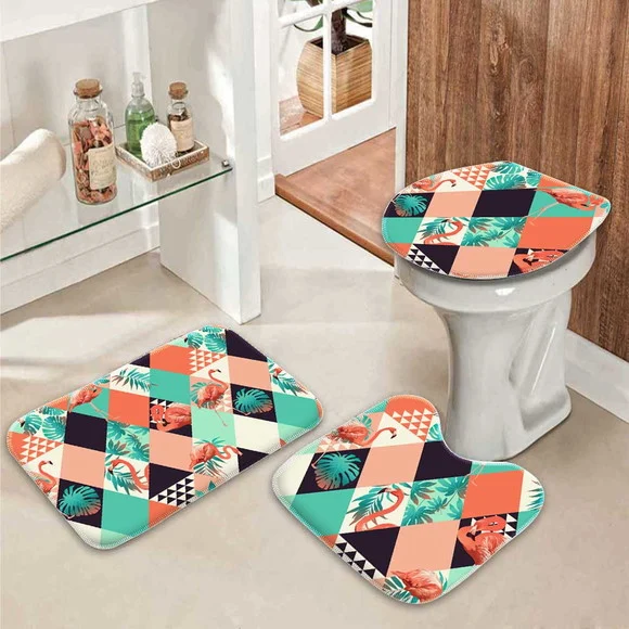 CONJ.DE TAPETES 3PÇS POLIESTER P/BANHEIRO 40X60CM (6PÇS)-NAPOLES