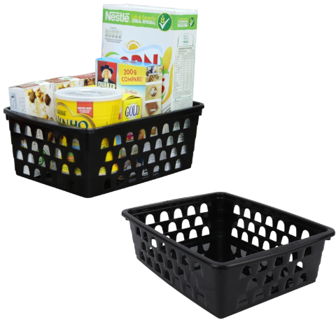 CESTO MULTIUSO GRANDE PRETO (12PÇS)-UNINJET