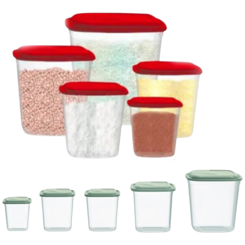 KIT QUADRADO PARA MANTIMENTOS 5PÇS (3KITS)-UNINJET