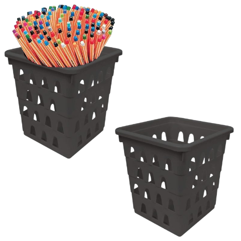 CESTO MULTIUSO PEQUENO QUADRADO PRETO (12PÇS)-UNINJET