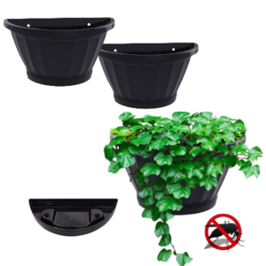 VASO DE PAREDE G C/PRATO PRETO (6PÇS)-UNINJET