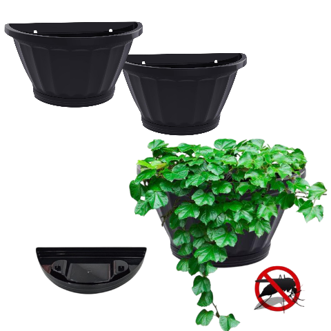 VASO DE PAREDE G C/PRATO PRETO (6PÇS)-UNINJET