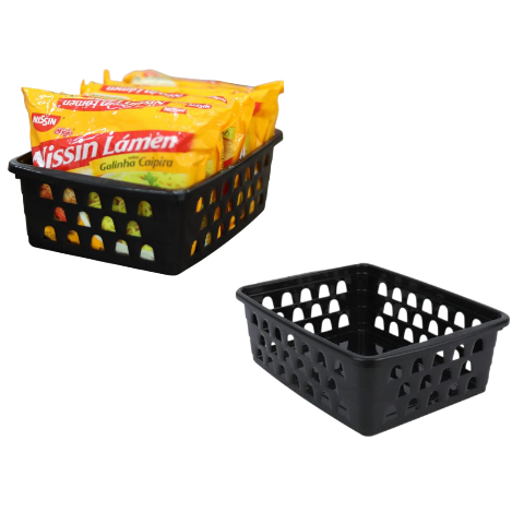 CESTO MULTIUSO MÉDIO PRETO (12PÇS)-UNINJET