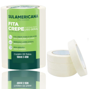 FITA CREPE 18MM X 40M (CX48)-SULAMERICANA