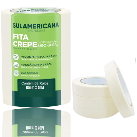FITA CREPE 18MM X 40M (CX48)-SULAMERICANA