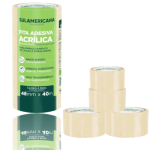 FITA ADESIVA ACRILICA TRANSPARENTE 48MM X 40M (CX120)-SULAMERICANA