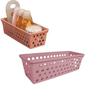CESTO MULTIUSO RETANGULAR COMPRIDO ROSA (12PÇS)-UNINJET