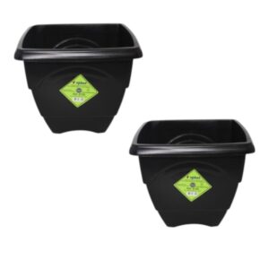 VASO QUADRADO MÉDIO 5,5LTS PRETO (24PÇS)-INPLAST