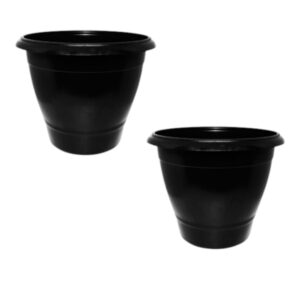 VASO REDONDO GRANDE 15LTS PRETO (12PÇS)-INPLAST