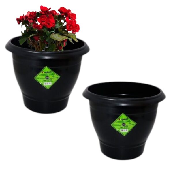 VASO REDONDO MÉDIO 5,5LTS PRETO (24PÇS)-INPLAST