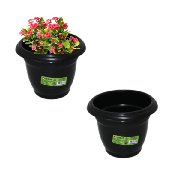 VASO REDONDO PEQUENO 1LT PRETO (24PÇS)-INPLAST