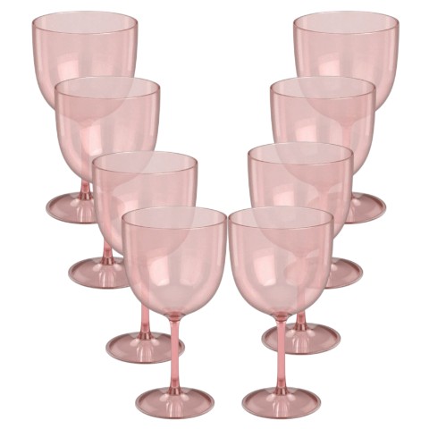 TAÇA GIN 500ML ROSE TRANSPARENTE (12PÇS)-OLDANIPLAST