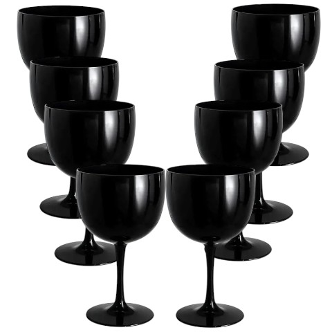 TAÇA GIN 500ML PRETO (12PÇS)-OLDANIPLAST