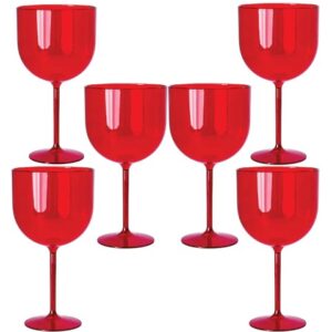 TAÇA GIN 500ML VERMELHO (12PÇS)-OLDANIPLAST